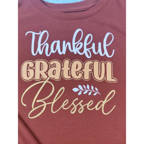 Positive Tee Women's Thankful Grateful Blessed Long Sleeve Top Size XXL - Picture 2 of 7